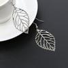 SUMENG 2024 New Fashion Jewelry Hollow Metal Leaf Dangling Long Statement Drop Earrings For Women Gifts