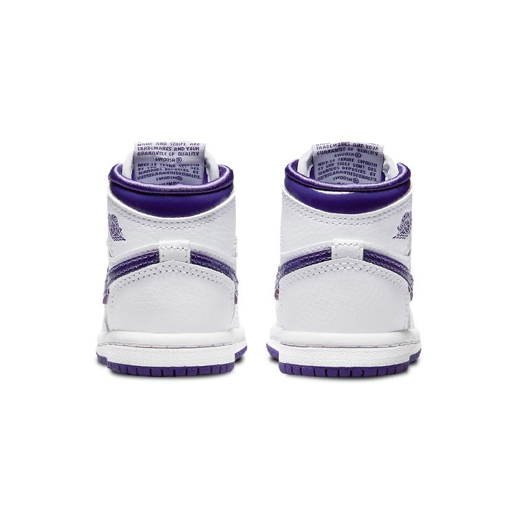 Air Jordan 1 Retro High OG TD Court Purple Детские кроссовки Белые CU0450-151