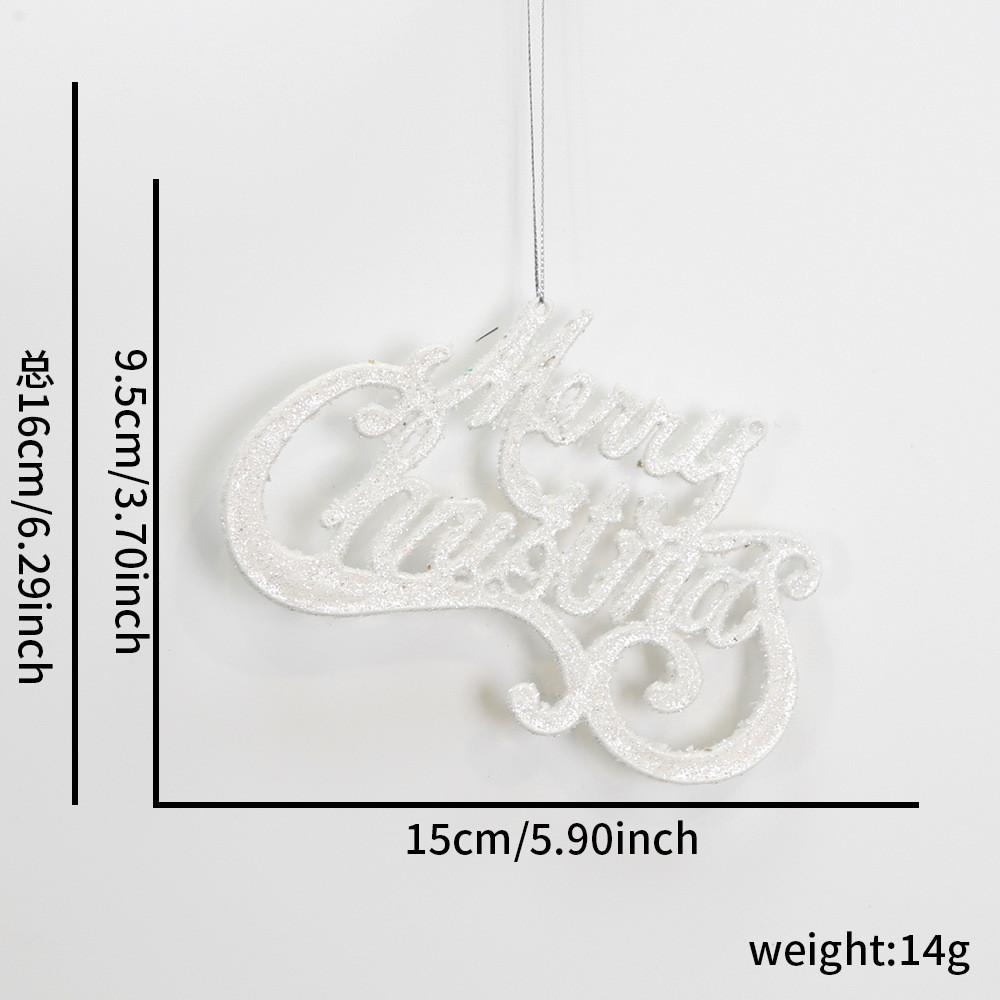 Christmas Luxurious Tree Decorations Stylish Glitter Letter Hanging Ornaments Celebrations For