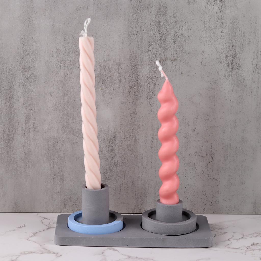 Cement Round Candlesticks Silicone Molds DIY Concrete Plaster Nordic Candle Holder Pottery Mould Home Decor Handicrafts Gift