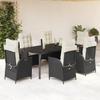 VidaXL Garden Dining Set with Cushions 7 Pcs, Table and Chairs with Adjustable Backrest, Outdoor Furniture, 3213171
