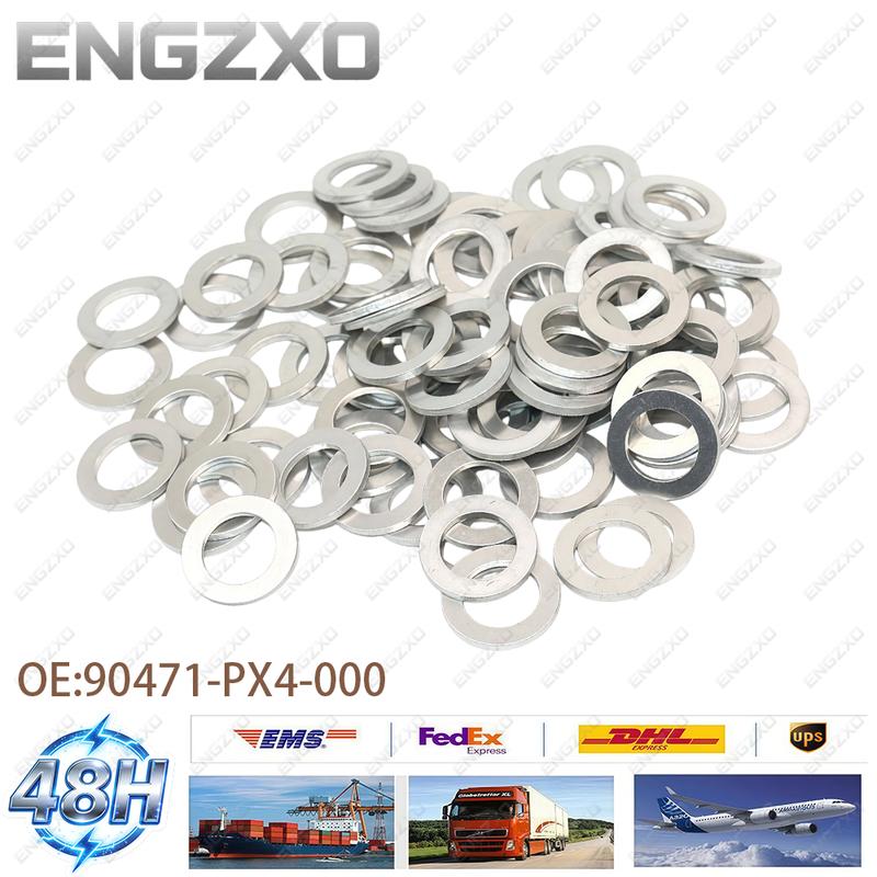 100PCS High Quality Aluminum Transmission Oil Drain Plug Washers 90471-PX4-000 For Honda Civic Insight Odyssey Acura MDX RDX RL