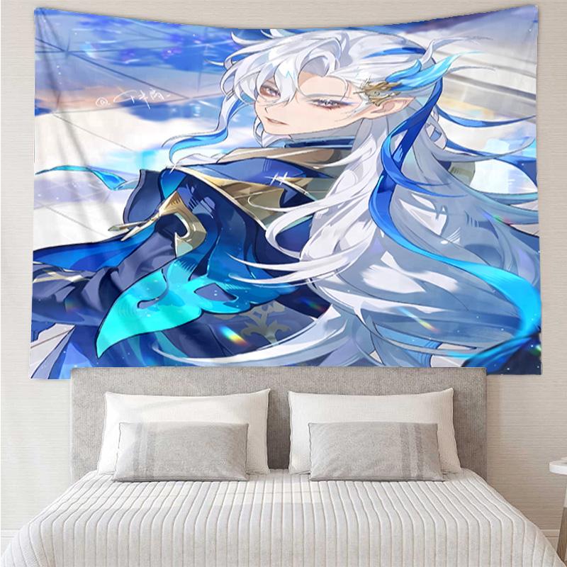 Genshin Impact characters6 Tapestry for Bedroom Aesthetic Classroom Tapestries Wall Hanging for Living Room Dorm Office,Ideal Creative Gift