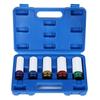 thin socket 5 piece set aluminum wheel nuts socket 15 17 19 21 22 mm impact wrench (Blue case)