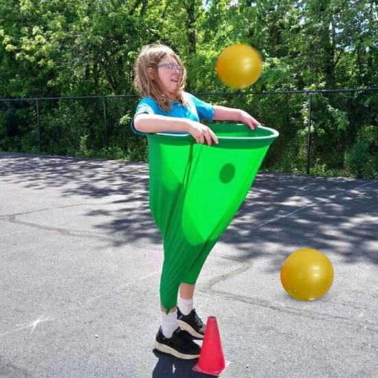 Игра во дворе "Бабушкины штаны" с 2 прыгучими мячами, ловля мяча на улице, гигантские штаны, для детей, взрослых, семейного воссоединения, тимбилдинга, вечеринки