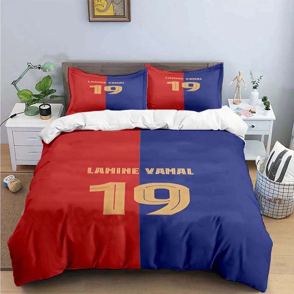 Spain Star Cenozoic Football L-Lamine Y-Yamal Bedding Sets Duvet Cover Pillowcase Single Twin Size Gift for Student Adult 2/3pcs