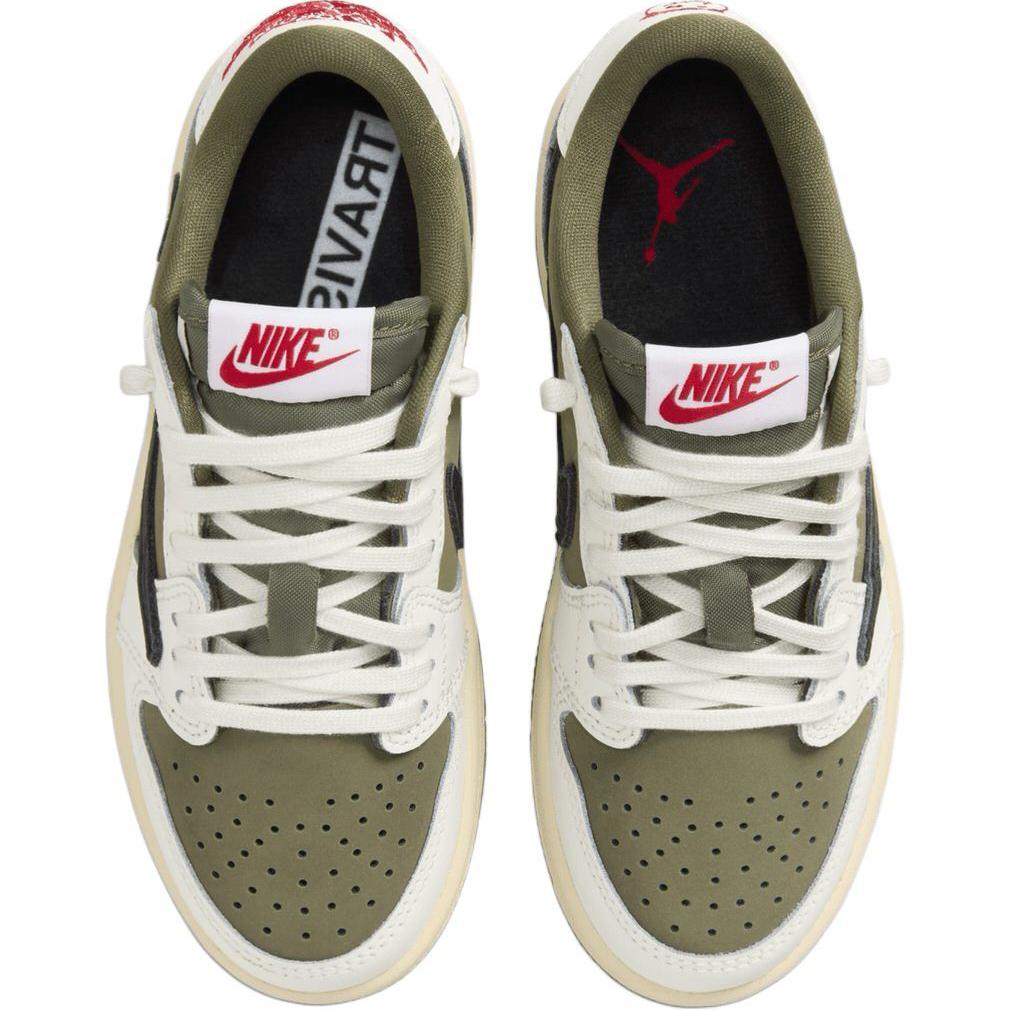 Кроссовки Travis Scott x Air Jordan 1 Retro Low OG SP PS Reverse Olive / Medium Olive Kids Green Black Sail DO5442-200