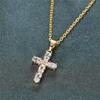 2021 Fashion Glitter Women Sexy Party AAA Zircon CZ Stone Girl Cross Pendant Necklace Chain for Women