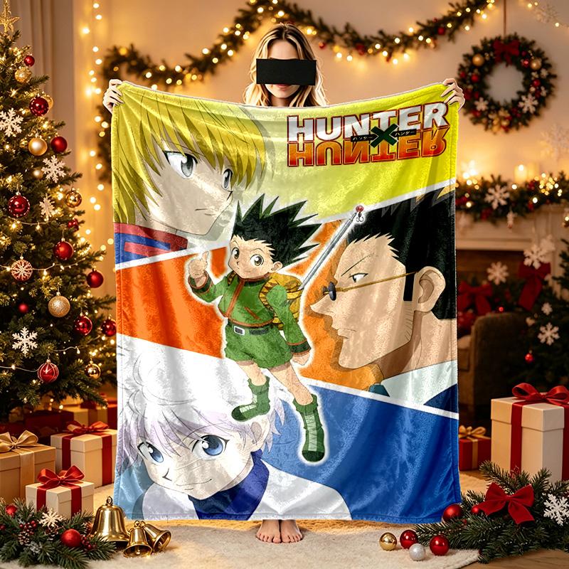1pc Snug Anime Boy Team Portrait Blanket, Lightweight and Durable Print Blanket, Perfect for Home, Couch, Bed, Picnic, Travel, Office