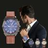 Luxury Watch for Man Fashion Date Week Stainless Steel Men Watch Casual Quartz Men's Watches Male Clock Gift