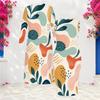Women Plus Size Printed Two Piece Set Round Neck Sleeveless Bodycon Dress Long Sleeve Open Front Cardigan
