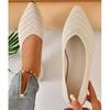 Fashion New 2025 Pointed Toe Flat Office Boat Solid Color Knitted Slip On Shoes Casual Ballet Flats Shoes Women Loafers Zapatos De Mujer