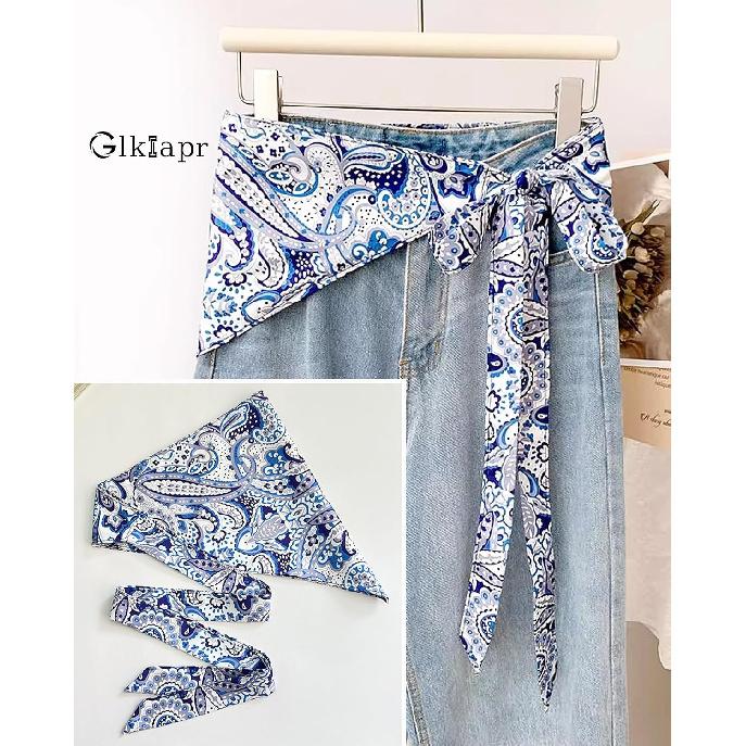 Long Skinny Scarf Belt for Women - Triangle Waist Sash Tie for Dresses, Fashion Accessory
