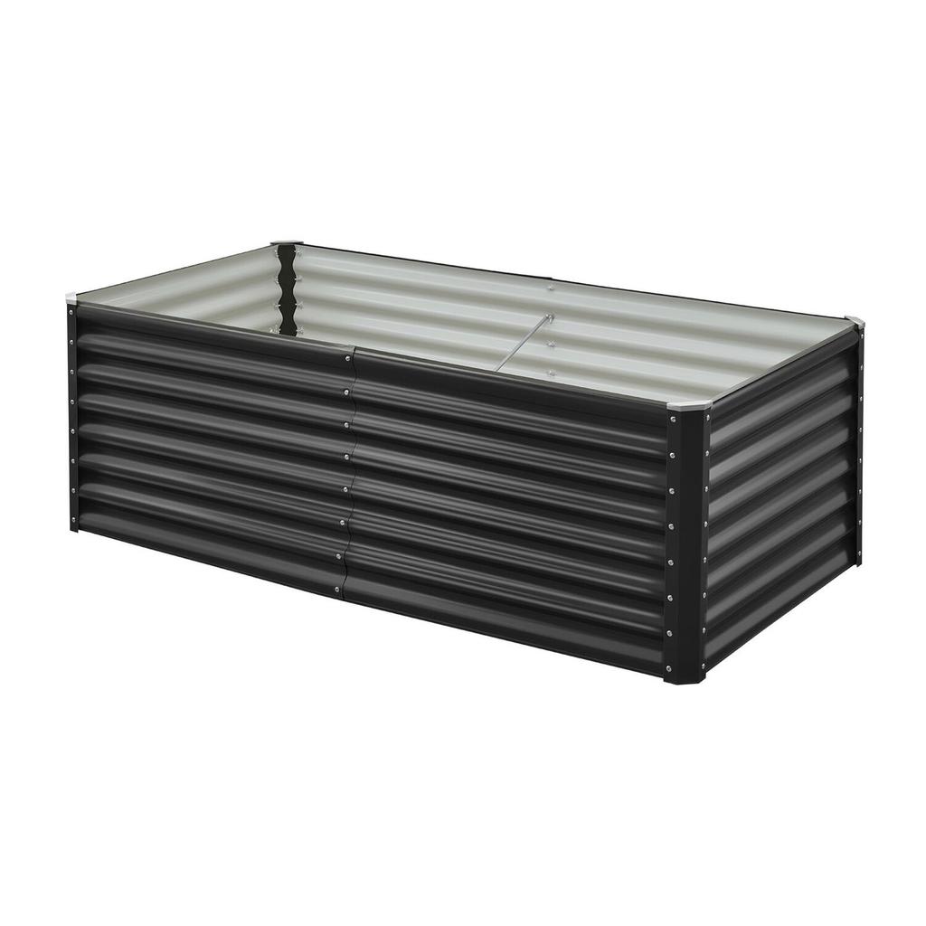 Metal Raised Garden Bed, 1.8 x 0.9 x 0.6 m Outdoor Galvanized Planter Garden Box, Open Bottom Design, Large Planter Raised Bed for Growing Vegetables,