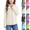 Children's Autumn/Winter Warm Fleece Hooded Pocket Long-Sleeve Solid-Color Jacket