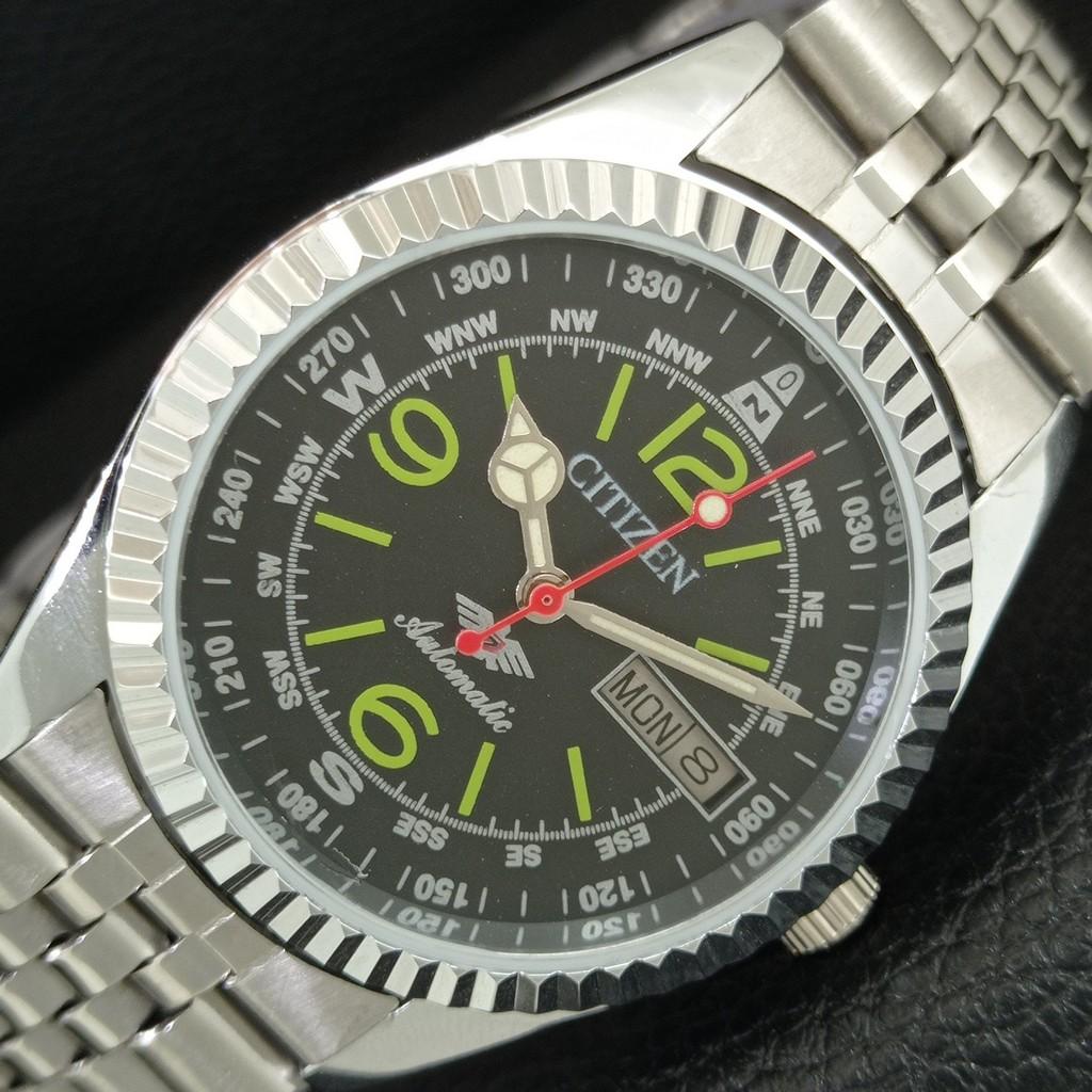 ВИНТАЖНЫЕ ОТРЕМОНТИРОВАННЫЕ МУЖСКИЕ АВТОМАТИЧЕСКИЕ ЧАСЫ CITIZEN 8200 ЯПОНИЯ ЧЕРНЫЙ ЦИФЕРБЛАТ a446881-1