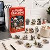 Hanging Christmas Tree Ornaments Raccoon Advent Calendar, 24 Days 2D Acrylic Ornament Countdown Day Calendar Collectible Cute Pendents for Home, Tree,