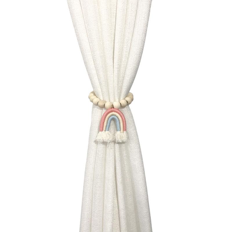 Модная мультяшная радужная струя, занавеска из розового дерева, магнитная пряжка, домашняя занавеска, магнитный ремешок для подвязывания, веревка для подвязывания