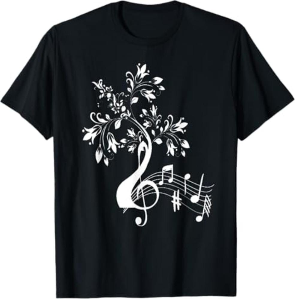 Musical Sheet Music Notes Tree Nature For Musicians And Fans T-Shirt