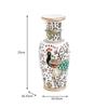 Marble Peacock Motif Flower Vase 9 Inch