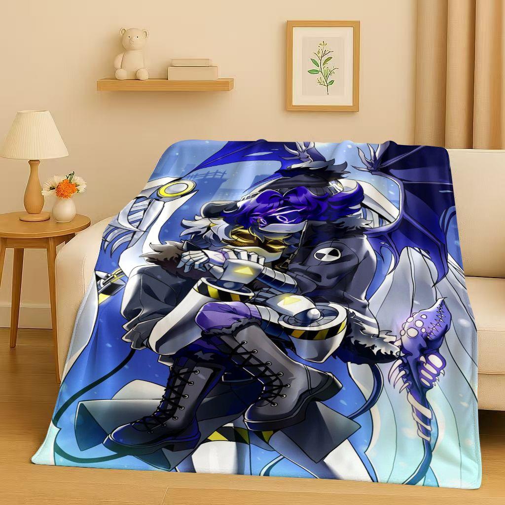 HD Cartoon Murder Drones V Uzi J Robot Flannel Blanket,Ultra Soft Warm Plush Throw for Home Bedroom Bed Sofa Cover Picnic Kids