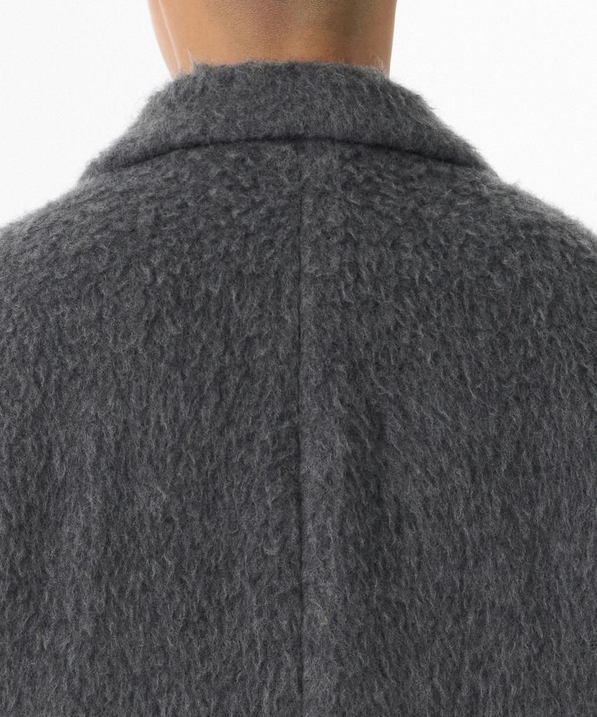 Musinsa Standard Hairy Alpaca Blend Daddy Shoulder Single Long Coat [Grey]