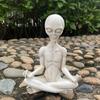 Статуэтка «Инопланетяне» для йоги Медитирующие сидящие инопланетяне Статуя из смолы Скульптура для домашнего офиса Настольный сад Украшение Орнамент Рождественский фестиваль Подарок