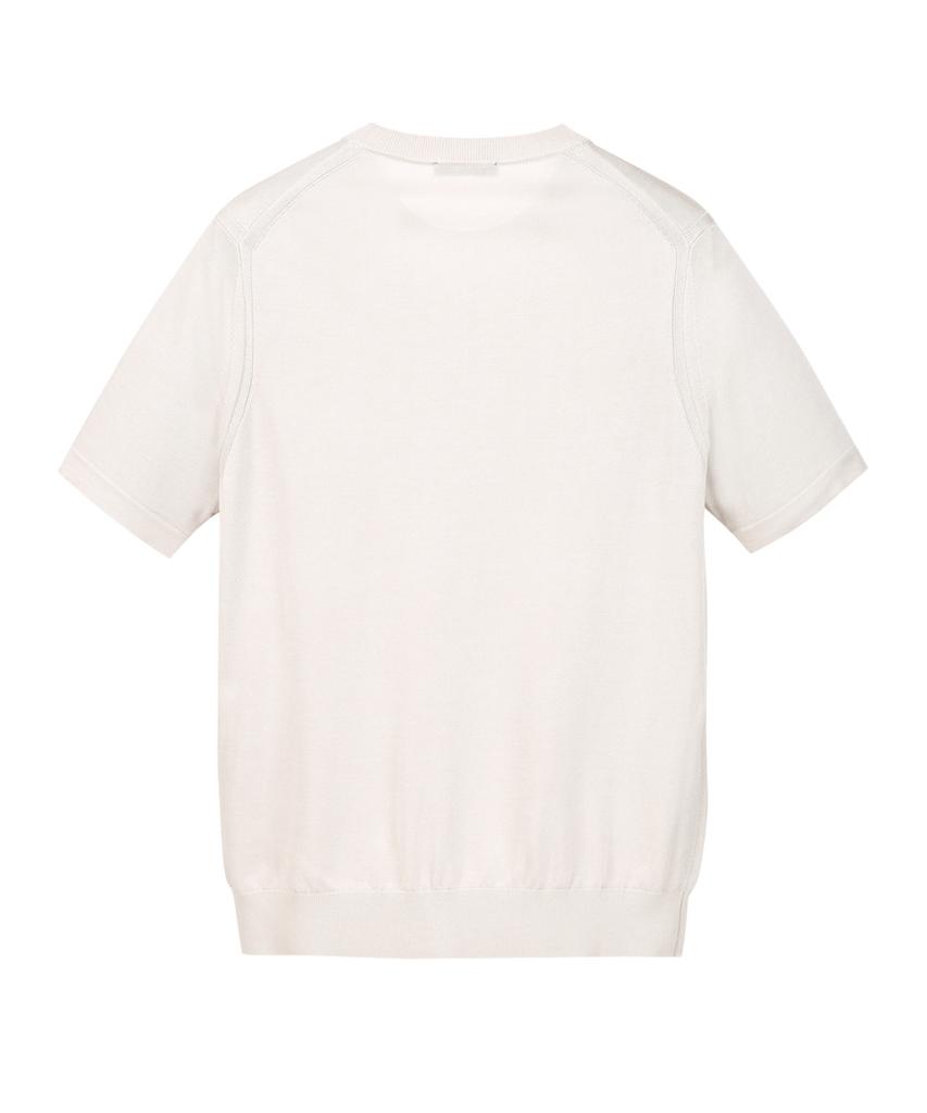 JILLSTUART NEWYORK MEN [Italy Yarn] Silk Cotton Round Short Sleeve Knit - Light Beige (Jnsw6C002I1)