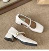 Fashion temperament French retro square head shallow mouth single shoes women's 2025 new spring and autumn skirt Mary Jane small leather shoes