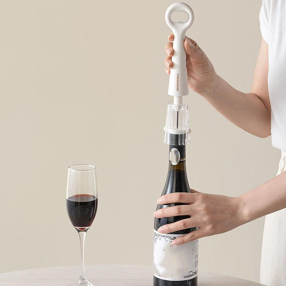 1-Piece 2-in-1 Multifunctional Air Pressure Wine and Beer Opener Portable for Home Kitchen Use Easily Opens Wine and Beer Does Not Shed Wood Shavings