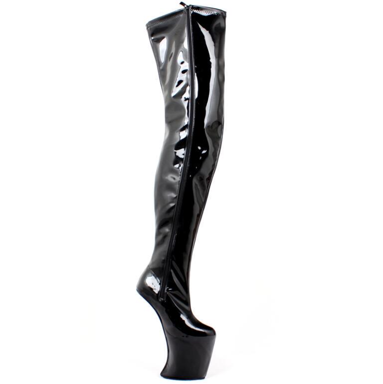 Women High Hoof Heel Boots Platform Zip Over-the-Knee Sexy Fetish Thigh Long Boots