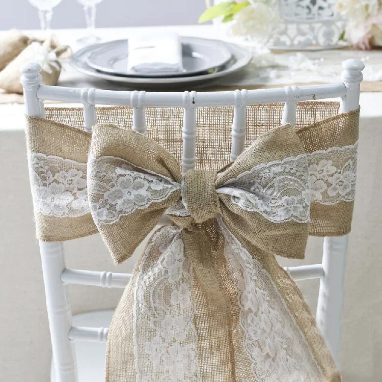 Brown Bow With Lace For Chair