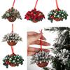 Wooden Flower Basket Hanging Ornament Hanging Mini Flower Basket Pinecone Pine Cone Pendant  Home