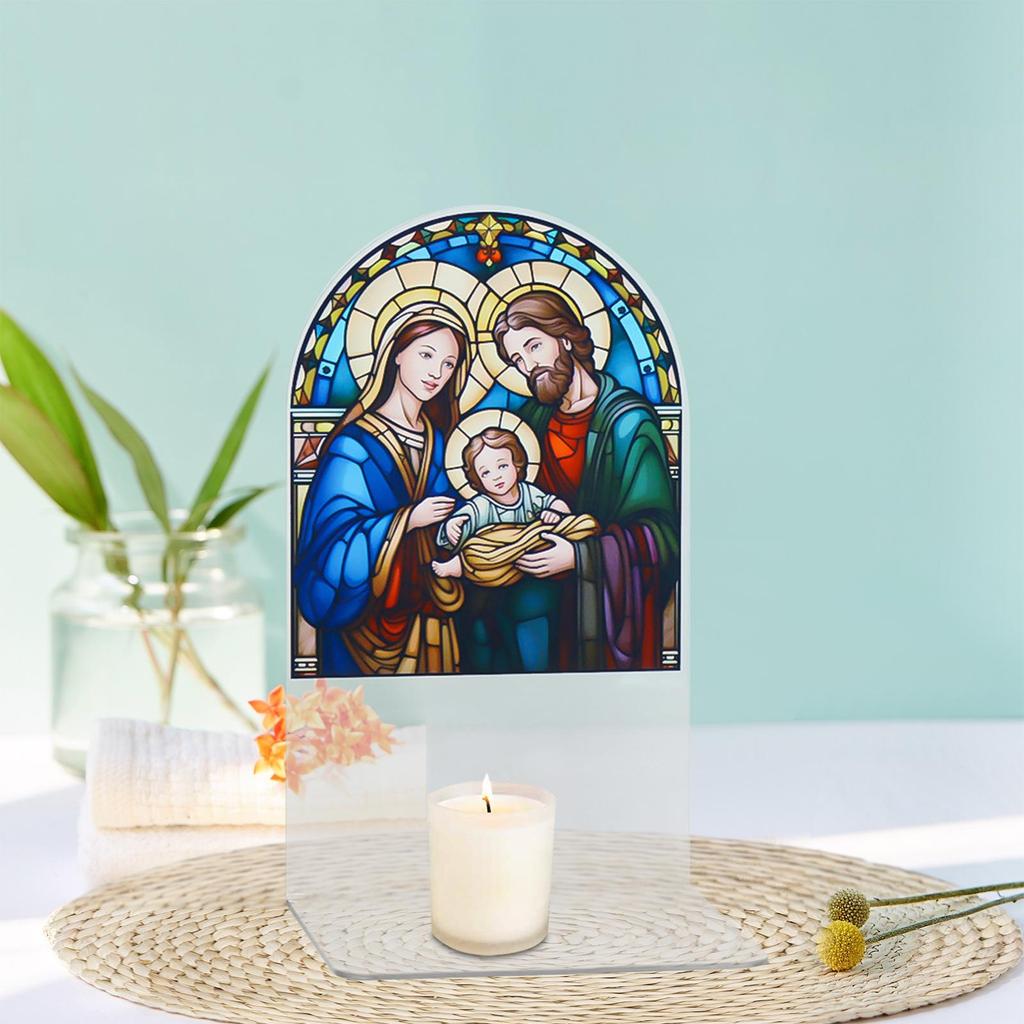 Акриловая табличка Подсвечник Молитва Католический Настольный centerpiece Подсвечник Иисус для Дня Матери Рождественское украшение