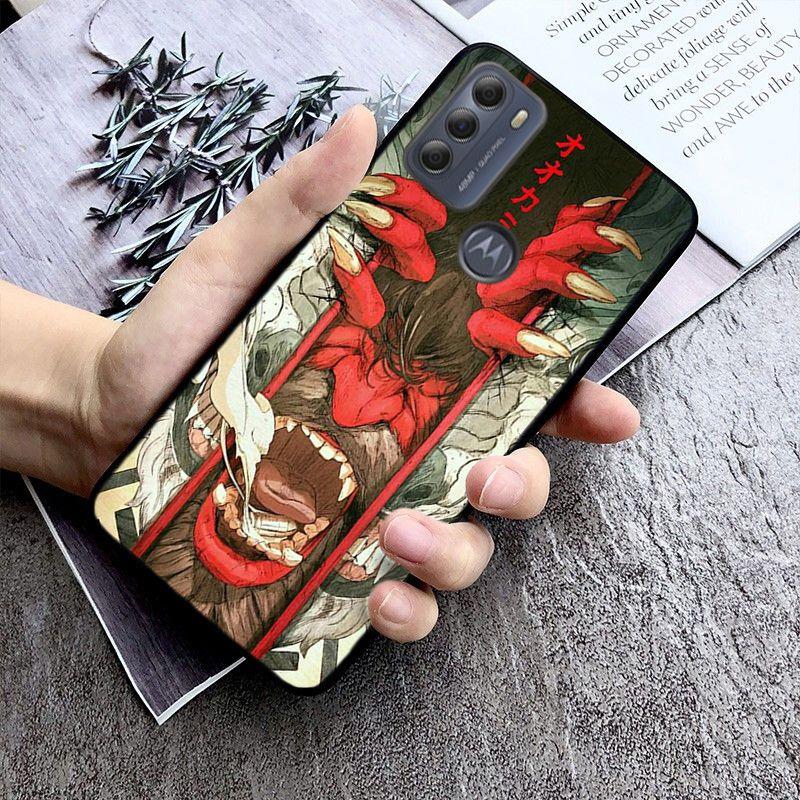 Японский самурайский чехол с маской они для Motorola Moto EDGE 20pro 20lite E6 E7, чехол G STYLUS GPLAY GPOWER G 5G PLUS G30 G100 Coque