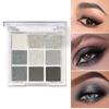 Black Whiteness Gray Smokey-Eye Eyeshadow-Palette 9 Color Glitter Eyeshadow-Pallets Cool Tone Goth Smoky-Eye Shadow Makeup-Palettes