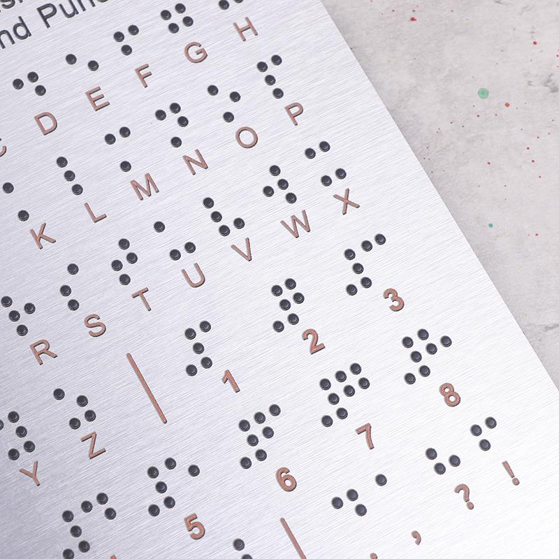 Braille Alphabet And Numbers Learning Tool - Durable Metal Tactile Bump Reading Floor-Mounted Eco-Friendly Lightweight