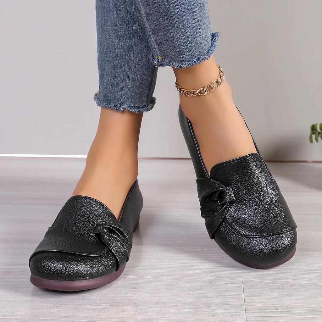 Fashion New Summer Women Flat Shoes Comfort Non-slip Soft Oxford Solid Color Mom's Shoes New Fashion Leather Flat Footwear