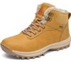 Putu Snow Cold Outdoor Hiking Size Yellow High-Top Waterproof, Non-Slip, Fleece-Lined Boots, Unisex, Abrasion-Resistant, Shock-Absorbing, Weather,