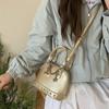 New Niche Design High-end Champagne Thousand Gold Rivets Portable Shell Small Bag Fashionable Single Shoulder Oblique Span Bag
