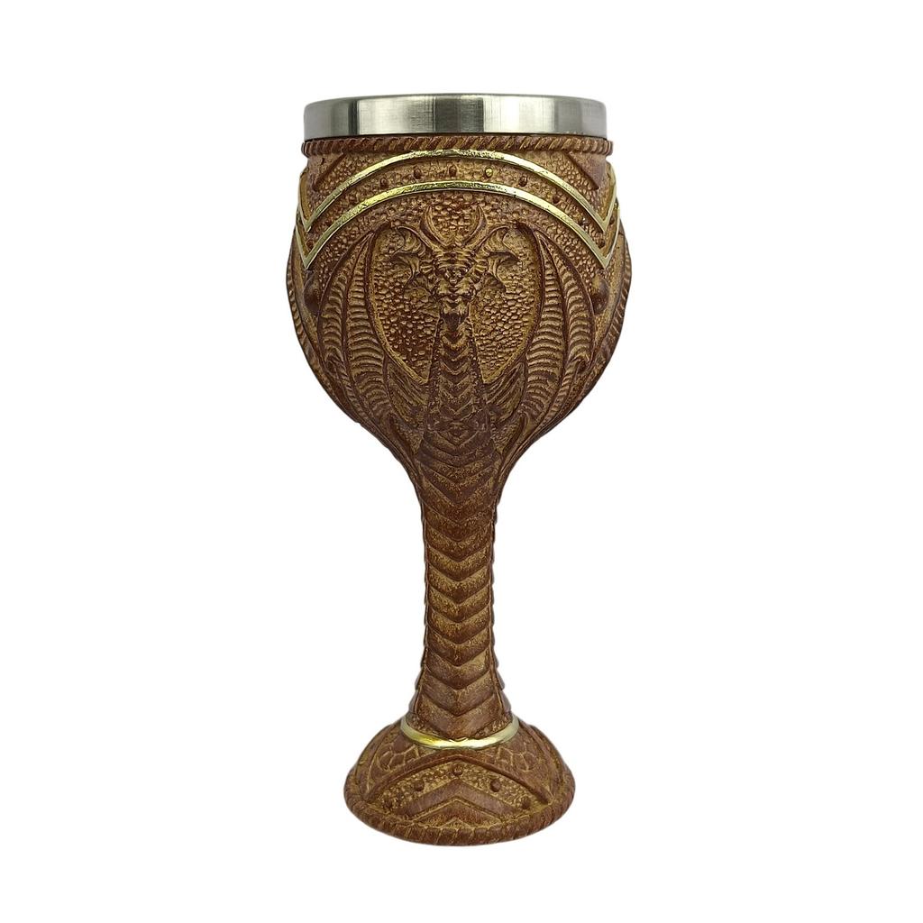 Бокал для вина в форме дракона, бокал из смолы с драконом, готический бокал для вина, чашка для питья из нержавеющей стали, подходит для вечеринки (Емкость 200 мл)