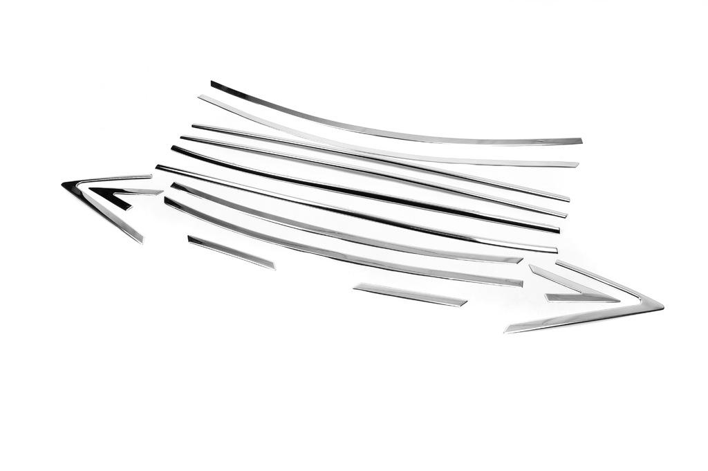 Полный комплект обводки стекол (14 шт, нерж.) для Hyundai Accent 2011-2017 гг