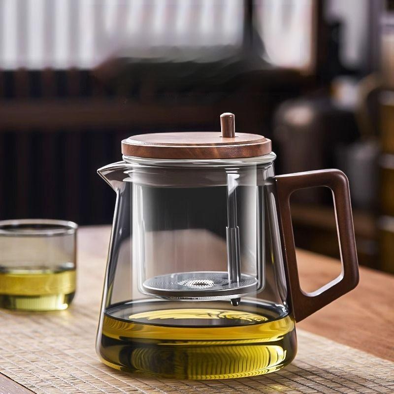 GIANXI Walnut Elegant Cup Transparent Brewing Teapot Home Tea Water Separation Brewing Cup Chinese Kung Fu Tea Set Tea Cup