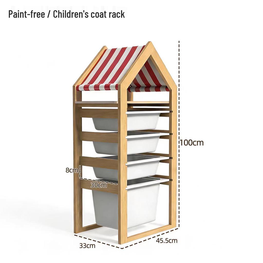 Детская полка-стеллаж и полка для книжек-картинок из массива бука для детского сада