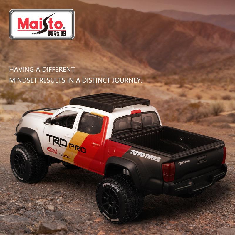 Майсто 1:27 Toyota Tacoma TRD PRO 2023 Литые модели автомобилей и игрушечные транспортные средства из сплава Модель автомобиля Масштабная миниатюрная модель автомобиля Для детей