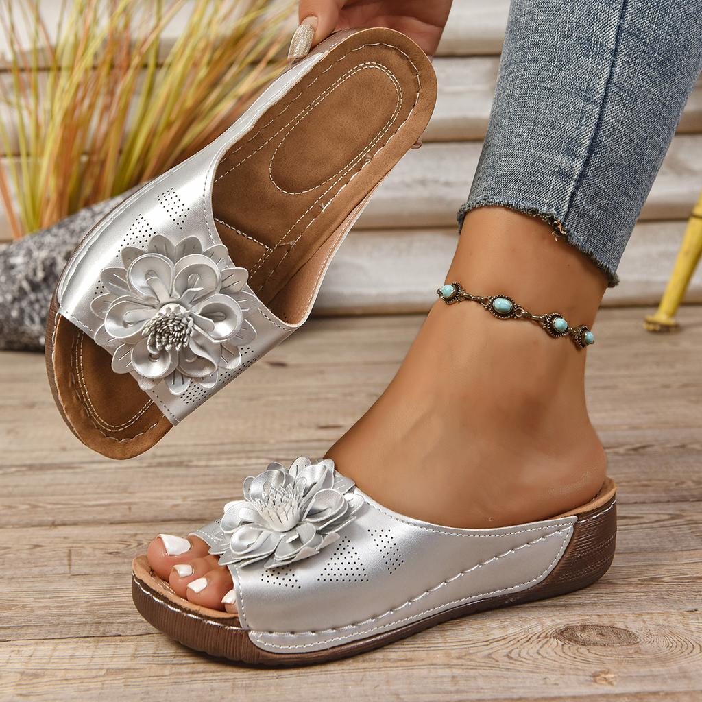 Модные женские тапочки Слипоны Противоскользящие Модные сандалии Элегантные тапочки на платформе Удобные повседневные туфли на танкетке Женские шлепанцы Женские