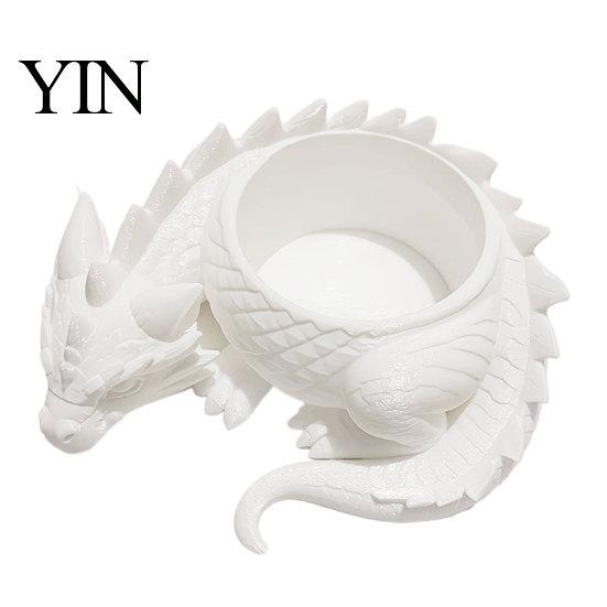 Unique Succulents Container 3D Printed Lying Dragon Flowerpot for Small Green Plants, Decorative One-piece Pot Ornament, Dark Style Figurine