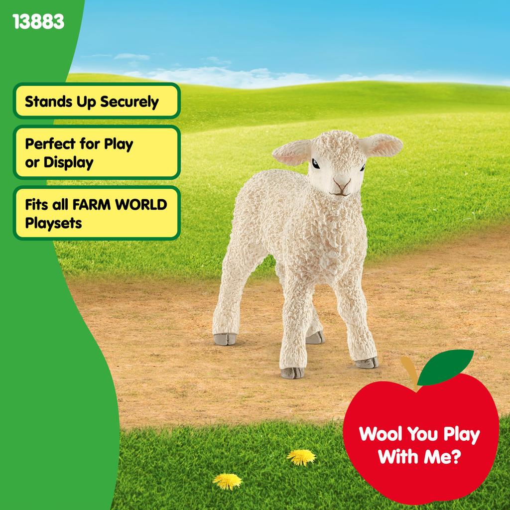 Schleich Farm World Sheep Ages Realistic Farm Animal Toy 13883N (Baby) Figure, 3+,