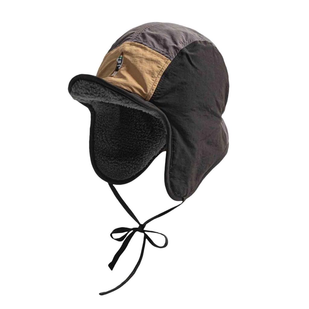 Retro Five Piece Color Blocked Velvet Warm Lei Feng Hat For Both Men And Women, Windproof And Casual Versatile Hat For Cycling