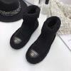 Hong Kong Wool Shoes Women's Winter Wear High Top 2025 New Warm and Velvet Lamb Wool Cotton Shoes Flat Non-slip Short Boots